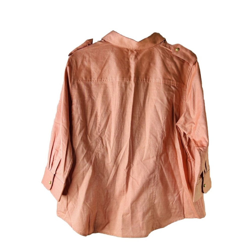 Talbots Double Pocket Roll Sleeve Button Popover … - image 8